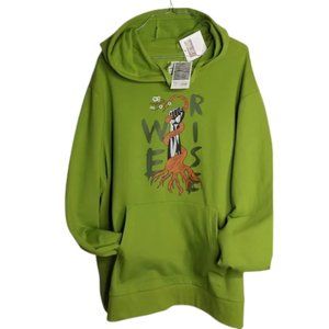New "We Rise", Graphic Long Sleeve Hoodie in Green - New With Tags
